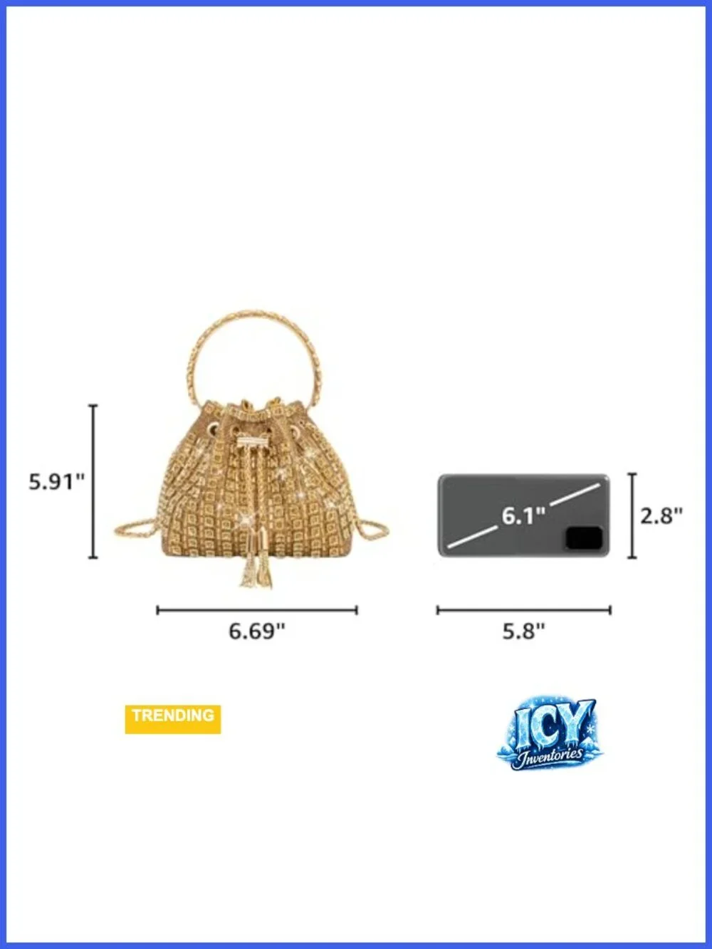 Sparkly Rhinestone Evening Clutch With Chain